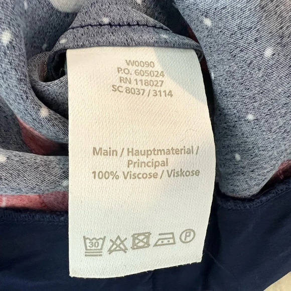 Boden navy polka dot high neck flounce sleeve blouse size 4 - Picture 7 of 8